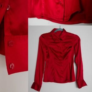 Bebe red blouse